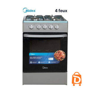 Cuisinière à gaz Midea MD-508 – 4 feux – 50 x 55 – Gris