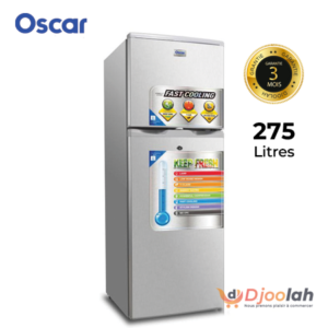 Réfrigérateur double porte Oscar OSC-R275S - 275L - gris - 03 mois garantie