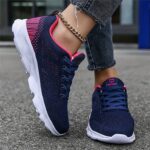 Baskets En Maille Respirante Pour Femmes, Chaussures De Sport À Lacets Décontractées