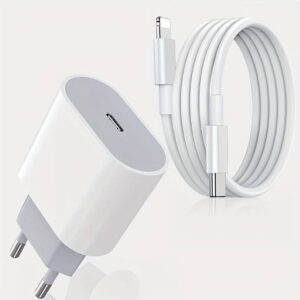 Chargeur ultra rapide 20w – Apple , Avec Câble De Charge De 1m/39.37 Pouces, Adapté Aux Téléphones Mobiles Apple
