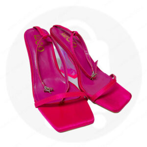 Sandales roses à talon transparent chaussure pour femme