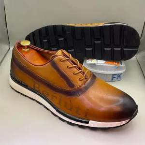 Berluti chaussures homme en cuir décontracté