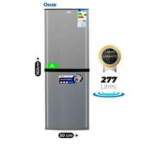 Réfrigérateur Combiné en Acier Inoxydable - OSC - 277R - OSCAR A+ 277L - Noir - Garantie 2 Mois