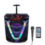 Haut-parleur portable - RGB - Avec Microphone filaire - 3000W - Bluetooth, USB, carte mémoire