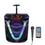 Haut-parleur portable - RGB - Avec Microphone filaire - 3000W - Bluetooth, USB, carte mémoire